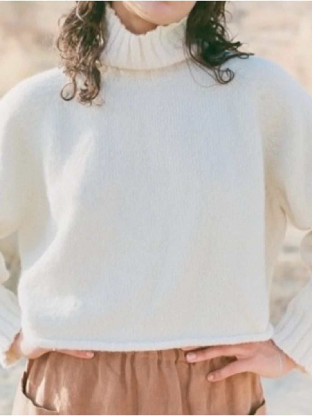OZMA Eugene baby alpaca turtleneck sweater in ivory size St